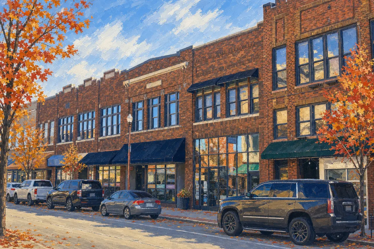 Storefronts on Washington Avenue, downtown Detroit Lakes