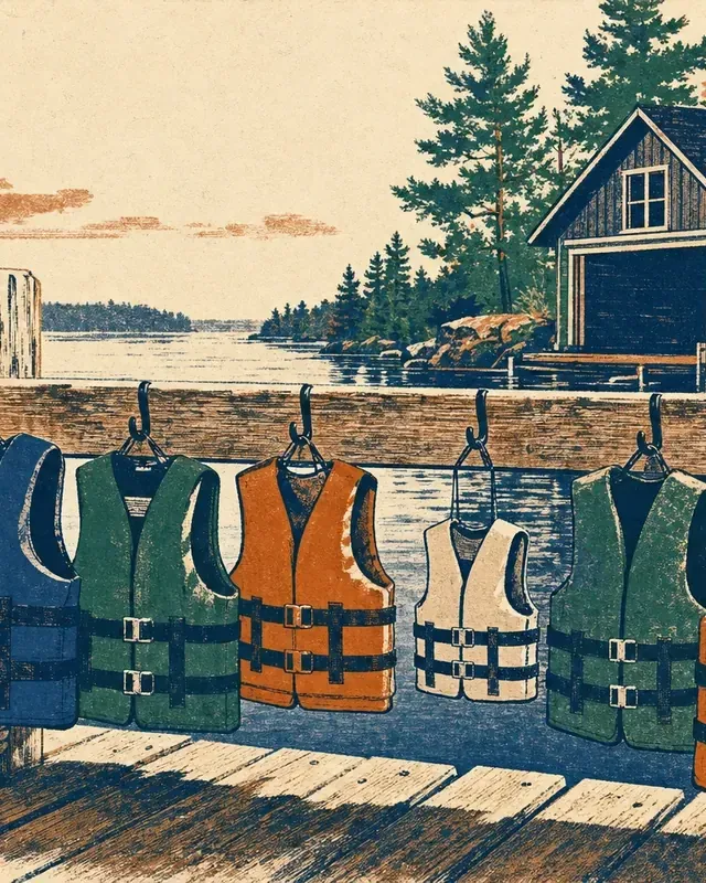 Print-style illustration for The five-minute life jacket reset