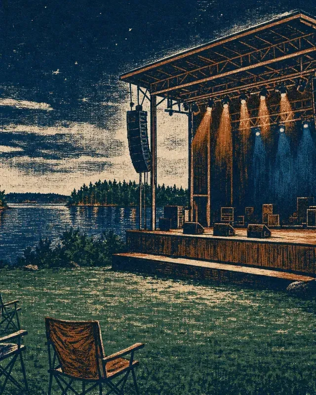 Print-style illustration for The Bash Night sound map