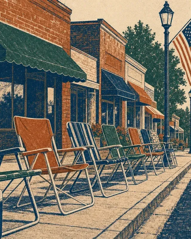 Print-style illustration for Parade day without the scramble
