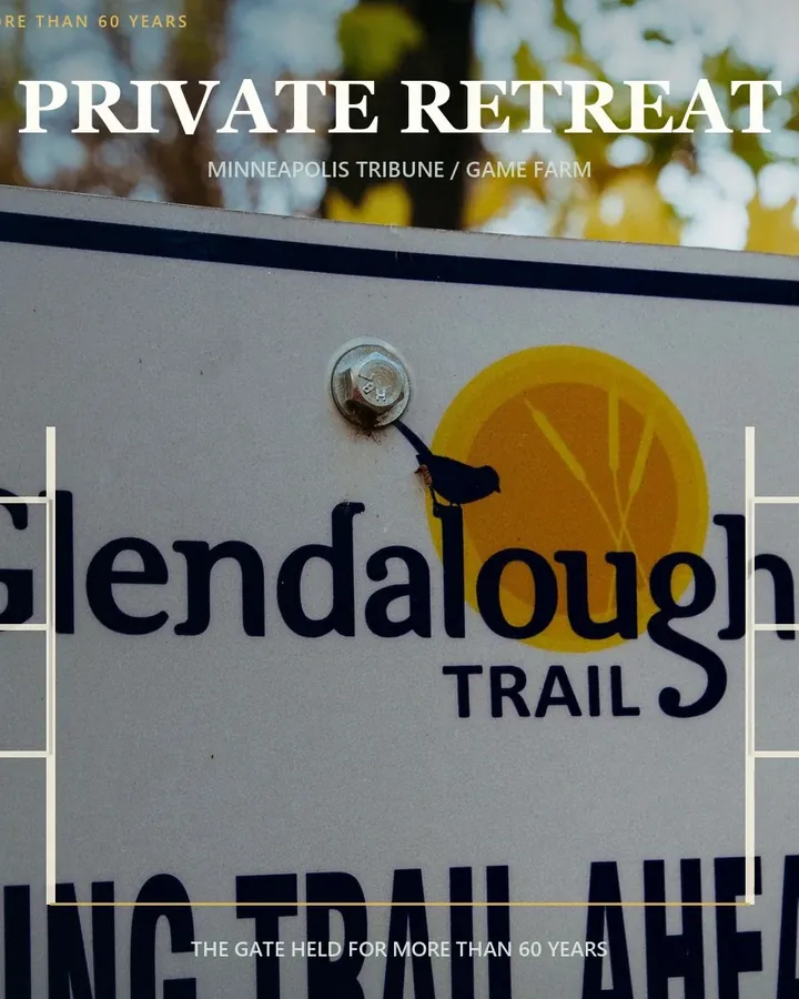 Glendalough Trail sign photographed close up, under the words Private Retreat