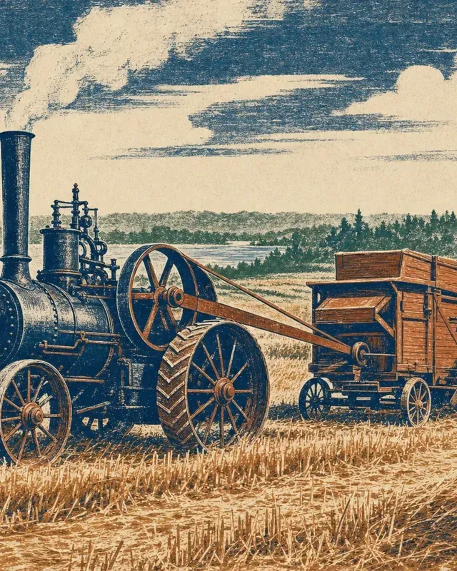Print-style illustration for Rollag: where history still works